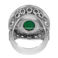 Latest Green Onyx Gemstone With 925 Sterling Silver Filigree Design Ring Anniversary Engagement & Wedding Jewelry